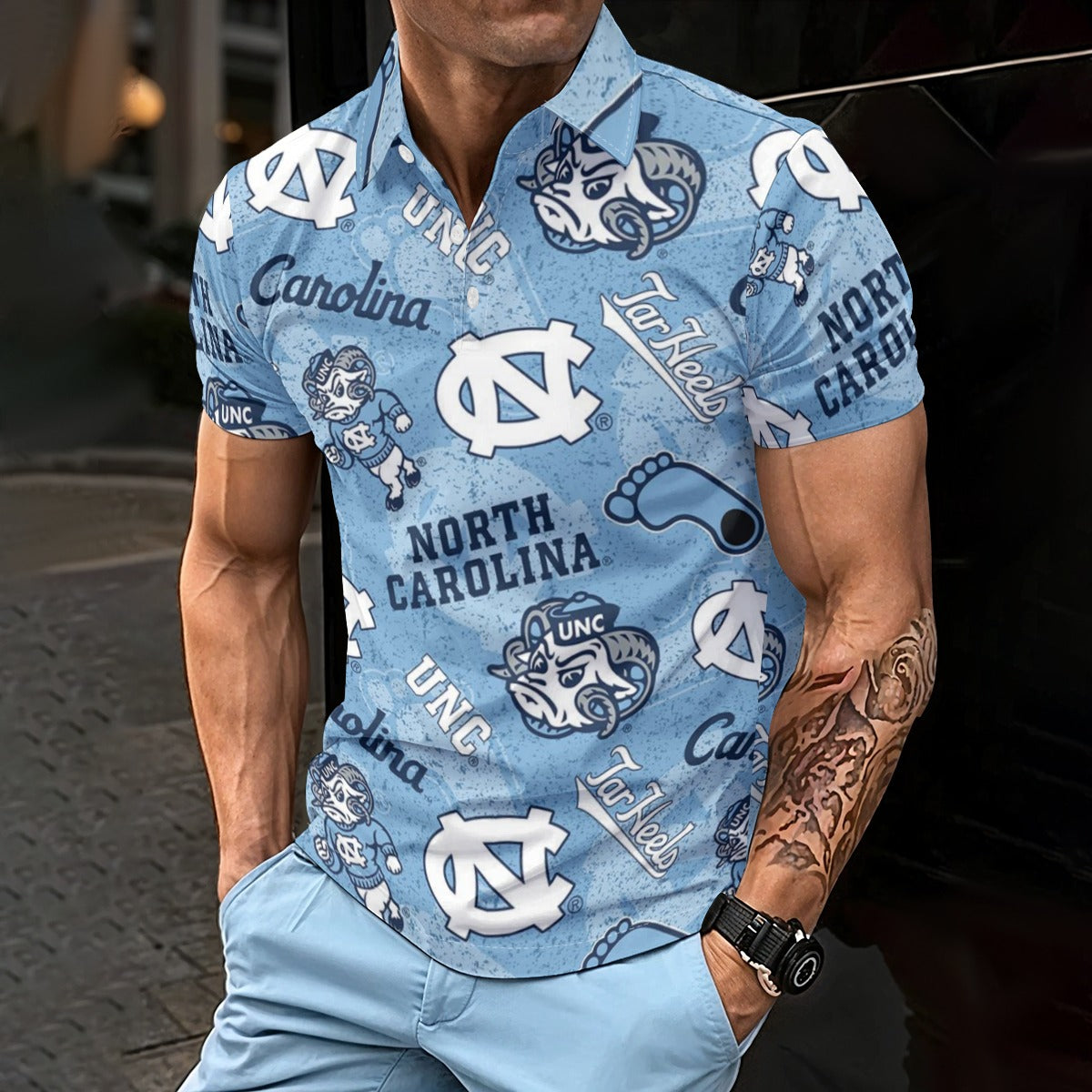 North Carolina Chapel Hill Tar Heels Men's Polo Shirt - ACC football apparel varsity sportswear product image 1.0