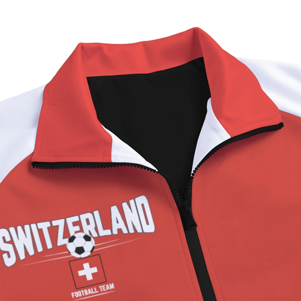 Switzerland Red and White Football Style Track Jacket – Game Day Streetwear Essential