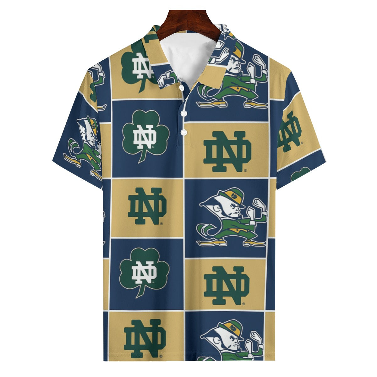 Notre Dame Fighting Irish Polo Shirt | 180GSM White varsity sports apparel
