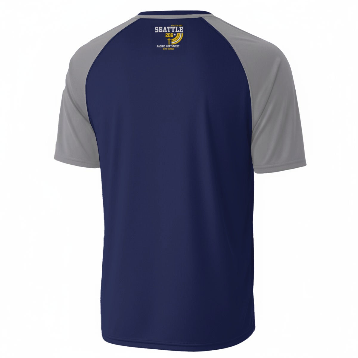 White Smoke Seattle 206 Athletic Dept Navy Blue, Gray and Yellow T-Shirt – Pacific Northwest City Streetwear
