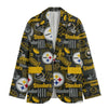 Pittsburgh Football Blazer Men Black Yellow Game Day Jacket