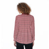 cincinnati bearcats tartan plaid oversized button up women shirt women's elastic-back shirt women tartan plaid fashion