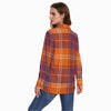 auburn tigers tartan plaid orange navy  women tartan plaid game day shirt