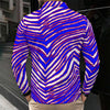 Black Buffalo Zebra Football Men’s Long Sleeve Polo Shirt – Retro Game Day Streetwear