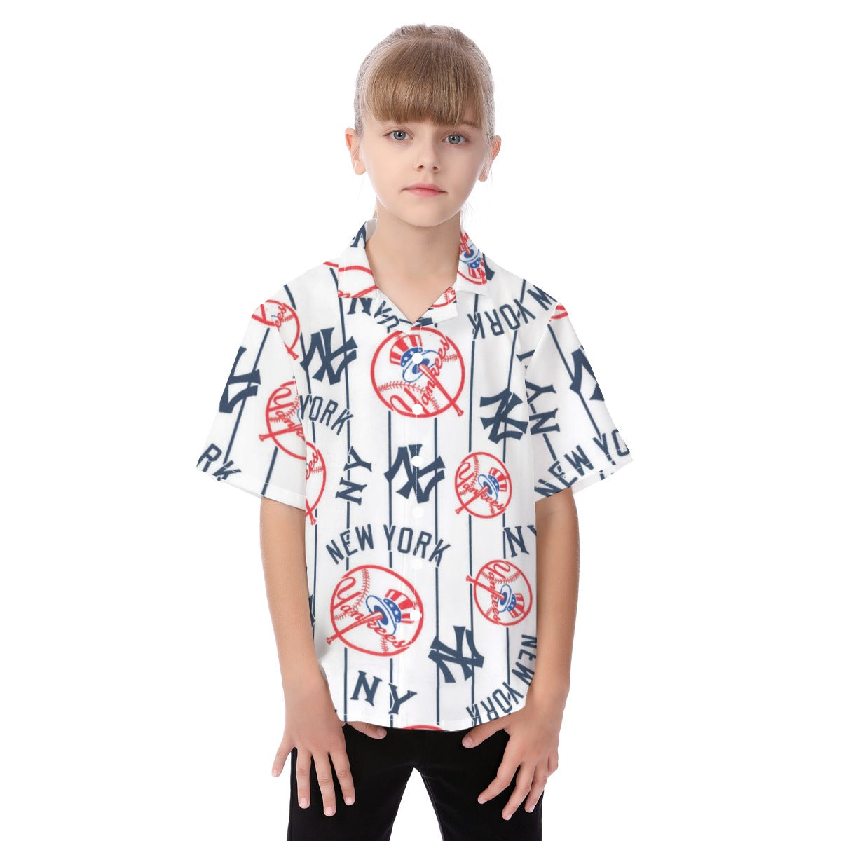 New York Yankees Kid's Hawaiian Vacation Shirt new york yankees baseball fan apparel game day outfit