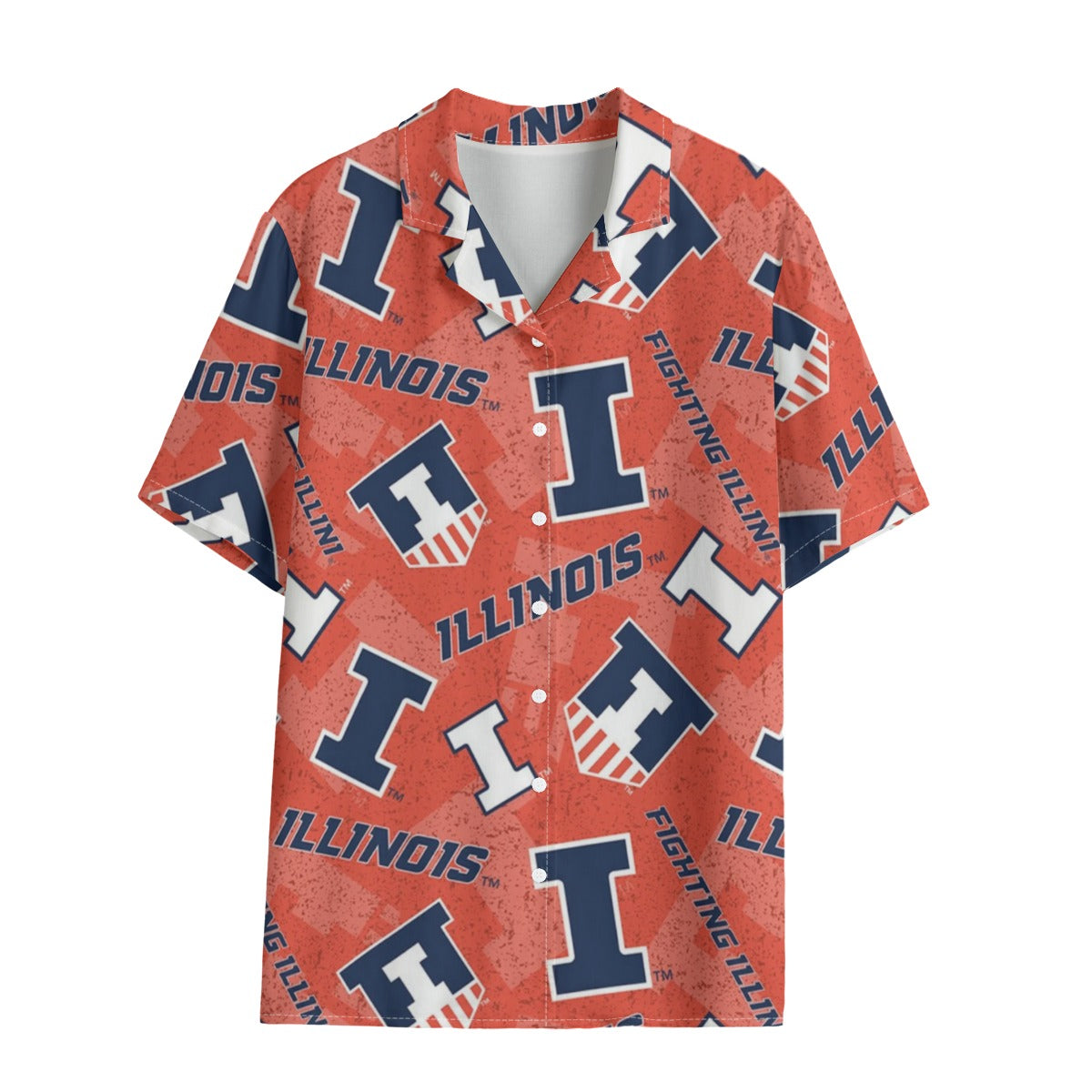 Illinois Urbana - Fighting Illini Women's Hawaii Shirt | 120GSM White varsity sports apparel