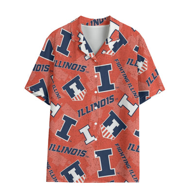 Illinois Urbana - Fighting Illini Women's Hawaii Shirt | 120GSM White varsity sports apparel