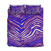 Dark Slate Blue Buffalo football Quilt & Pillow Cases With  Edge-wrapping Strips – Red Blue White Zebra Game Day Style
