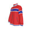 White Smoke Men’s Buffalo Football Stand-Up Collar Zip-Up Windproof Jacket – Red, Blue White Zebra Game Day Style
