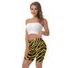 White Smoke Pittsburgh Football Yellow Black Zebra Women's Shorts