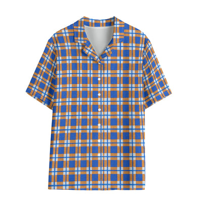 florida gators tartan plaid blue orange  women tartan plaid game day shirt