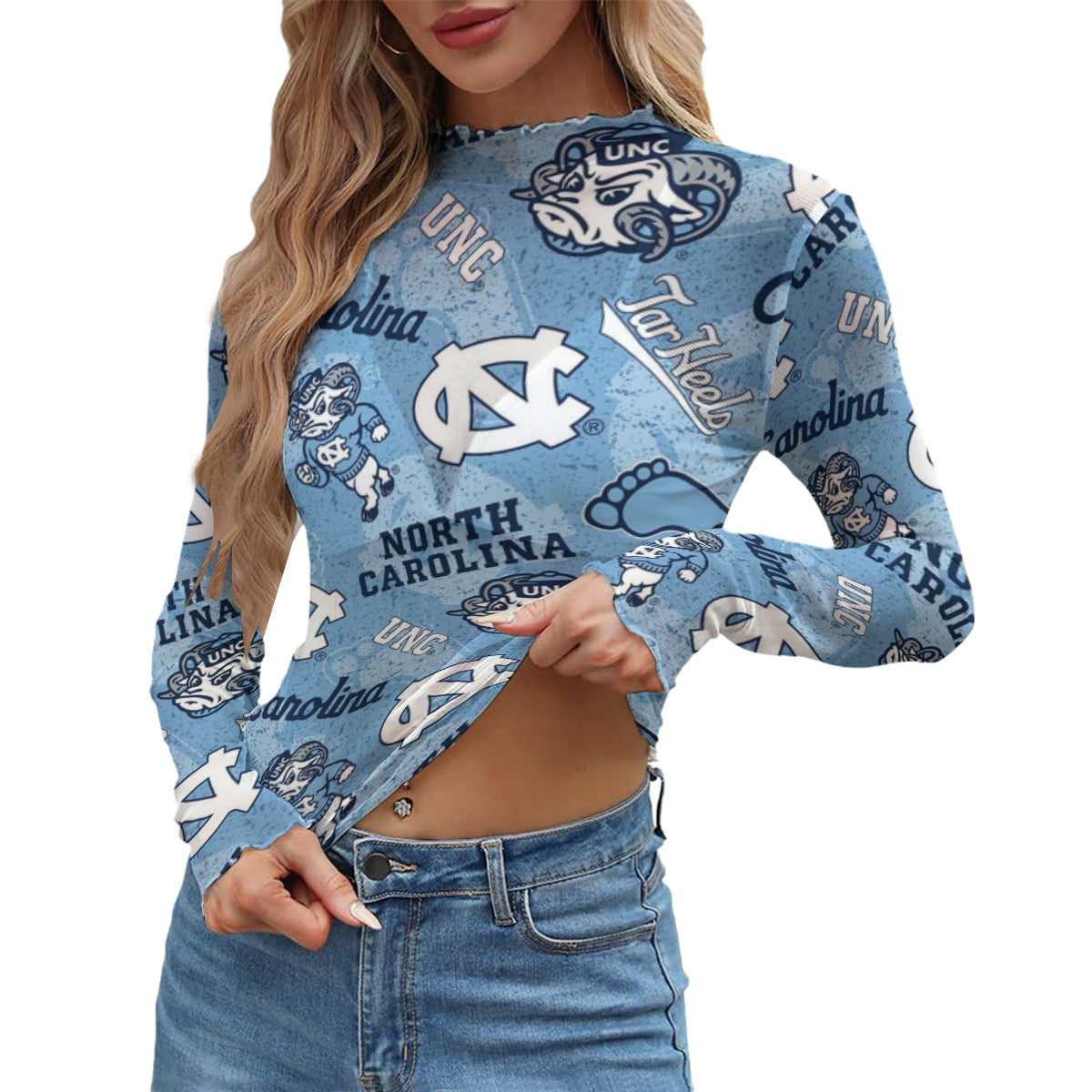 North Carolina Chapel Hill Tar Heels Women's Mesh T-shirt - ACC football apparel varsity sportswear product image 1.0