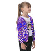 White Smoke Buffalo Football Kid's Zip-up Hoodie With Patch Pocket