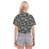 jacksonville-jaguars-womens-cropped-shirt teal black football close-up design detail