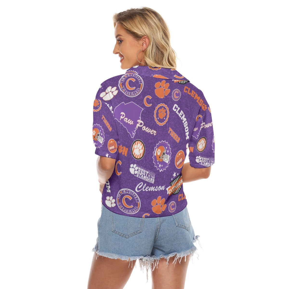 Clemson Tigers Women's V-neck Shirts - ACC football apparel varsity sportswear product image 4.0