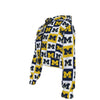 White Smoke Michigan Football Women’s Crop Top Hoodie With Zipper Closure – Cropped Zip-Up Game Day S