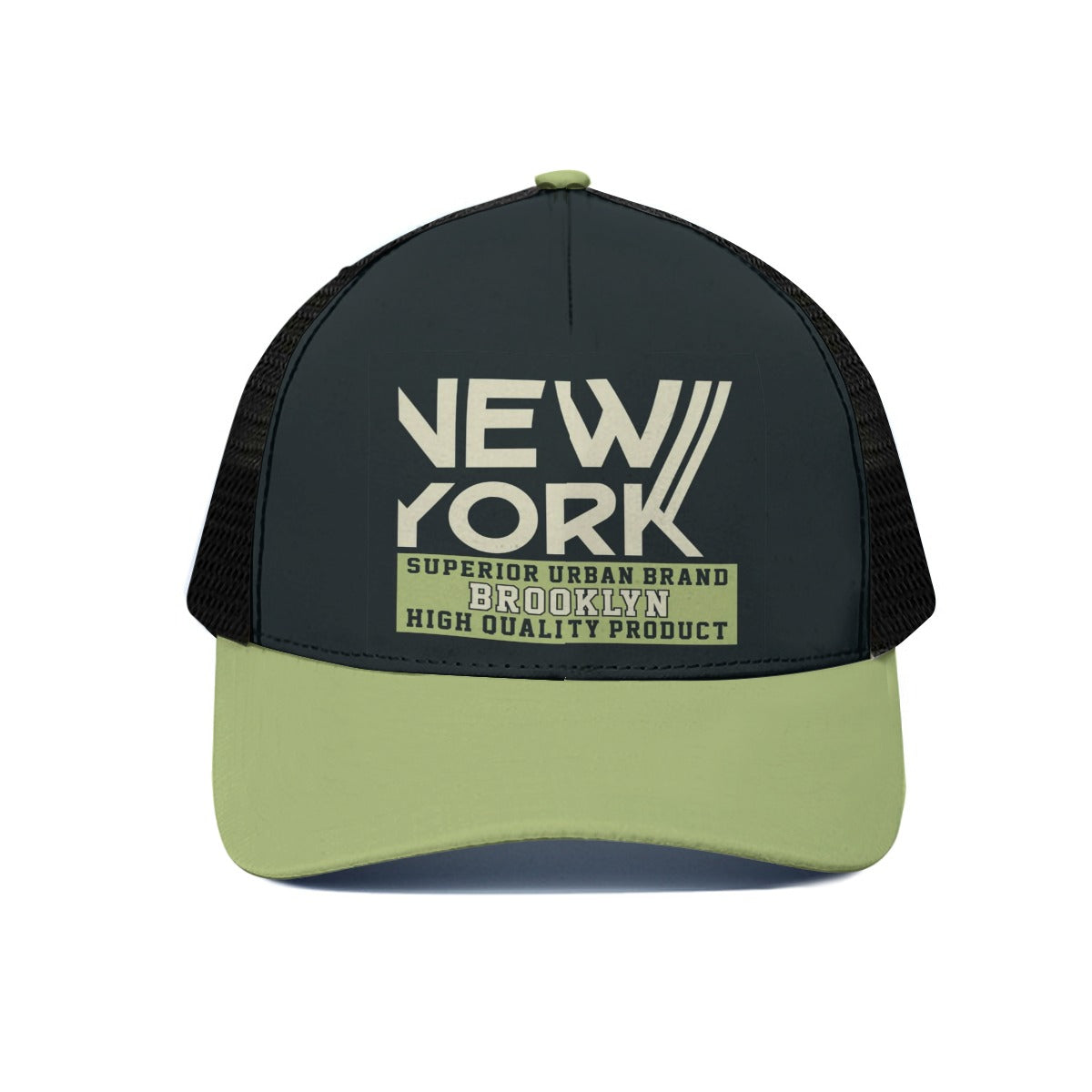 White Smoke Unisex Trucker Hat With Black Half-mesh