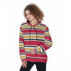San Francisco Football Striped Women's Pullover Hoodie – casual fan outfit, breathable comfort wear, image 1.0