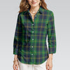Notre Dame Fighting Irish Green Navy Gold Plaid Womens Mid Length Sleeve Shirt 7 green navy gold plaid women fashion apparel