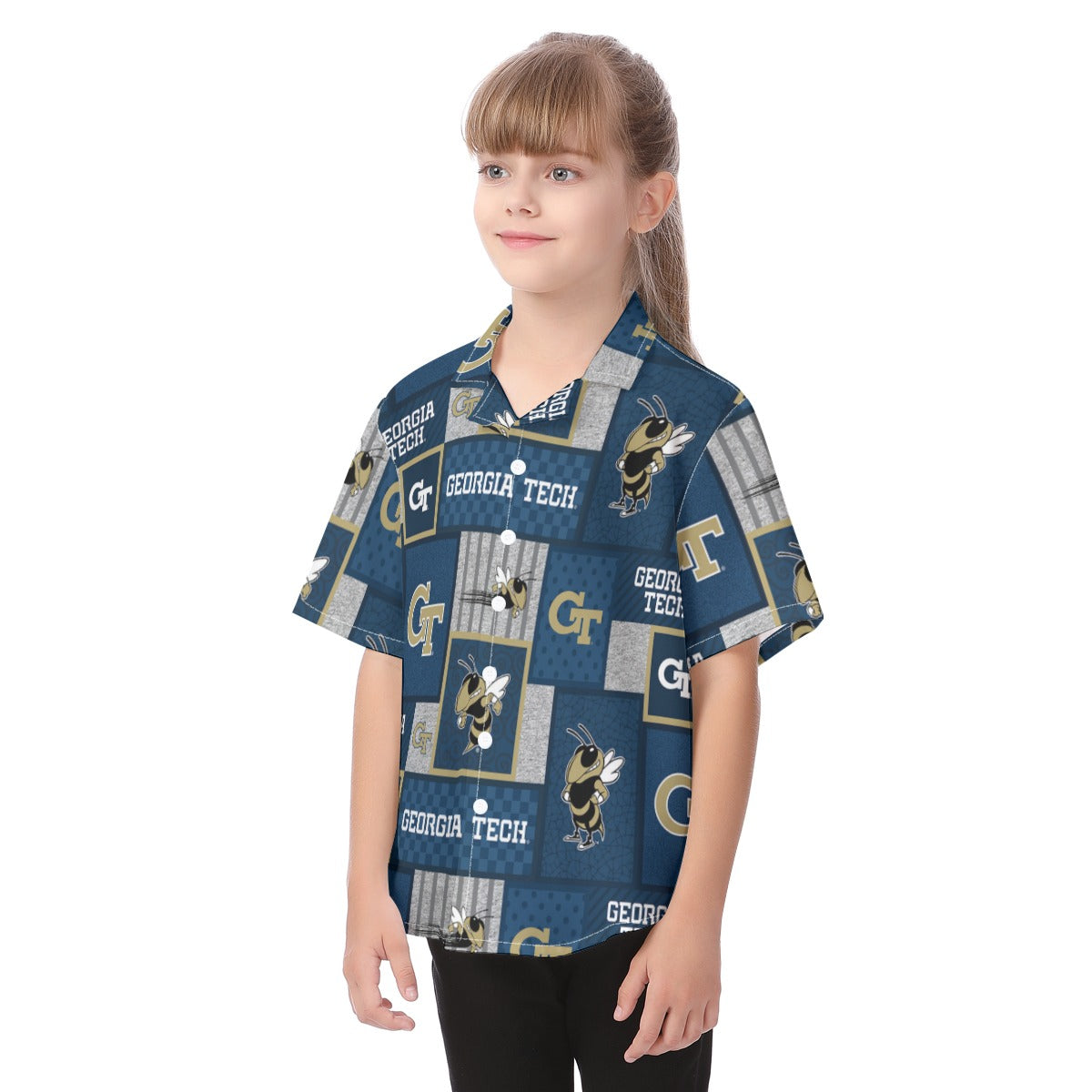 Georgia Tech Yellow Jackets Kid's Hawaiian Vacation Shirt varsity sportswear product image 2.0