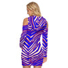 White Smoke Women’s Buffalo football Tight Dress  Red, Blue White Zebra Game Day Style
