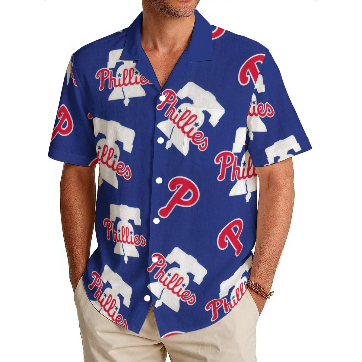 Philadelphia Phillies Men's Hawaiian Shirt|150GSM philadelphia phillies baseball fan apparel game day outfit