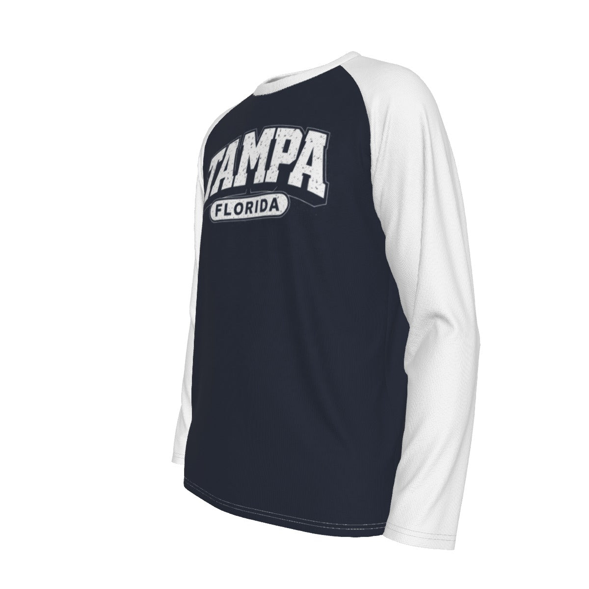 Tampa Florida Navy and White Long Sleeve Shirt Men Varsity Raglan Tee
