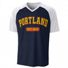 Portland Est. 1851 Graphic T-Shirt in Navy and White – Vintage City  Streetwear Tee – nfl fan apparel, breathable comfort wear, image 1.0