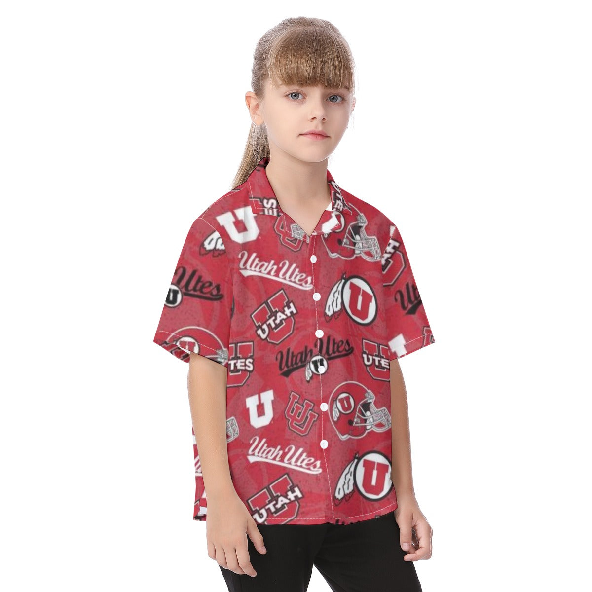 Utah Utes Kid's Hawaiian Vacation Shirt varsity sportswear product image 2.0