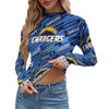 Los Angeles Chargers Women's Mesh T-shirt powder blue yellow football back view game day look