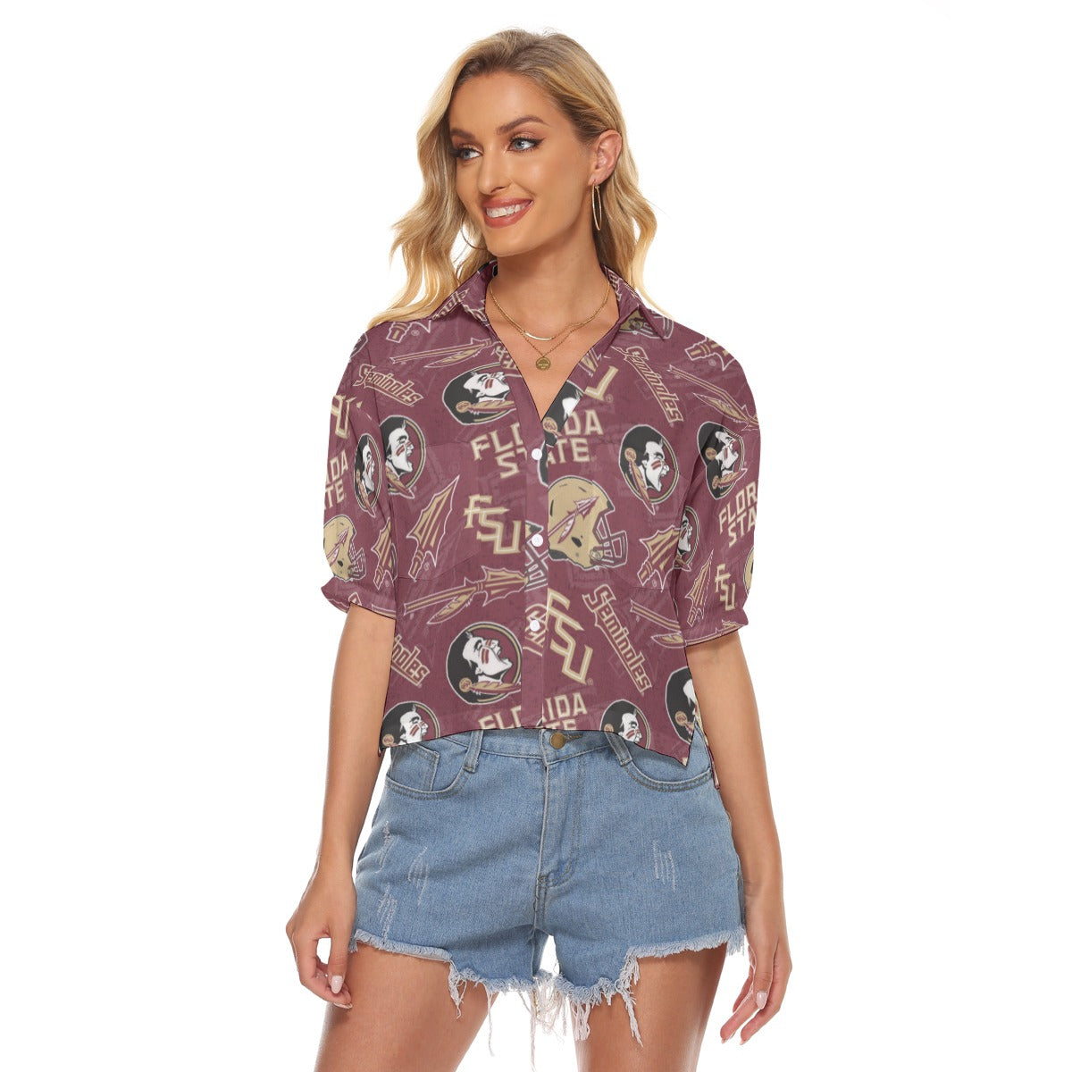 Florida State Seminoles Women's V-neck Shirts - ACC football apparel varsity sportswear product image 1.0