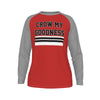 Chicago Hockey Crow My Goodness Shirt – Funny Red and Gray Long Sleeve Raglan Game Day Tee – casual fan outfit, casual fan outfit, image 1.0