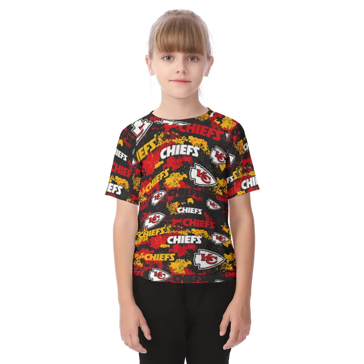 Kansas City Chiefs Kid's Raglan Sleeve T-shirt red gold football outfit image 1.0