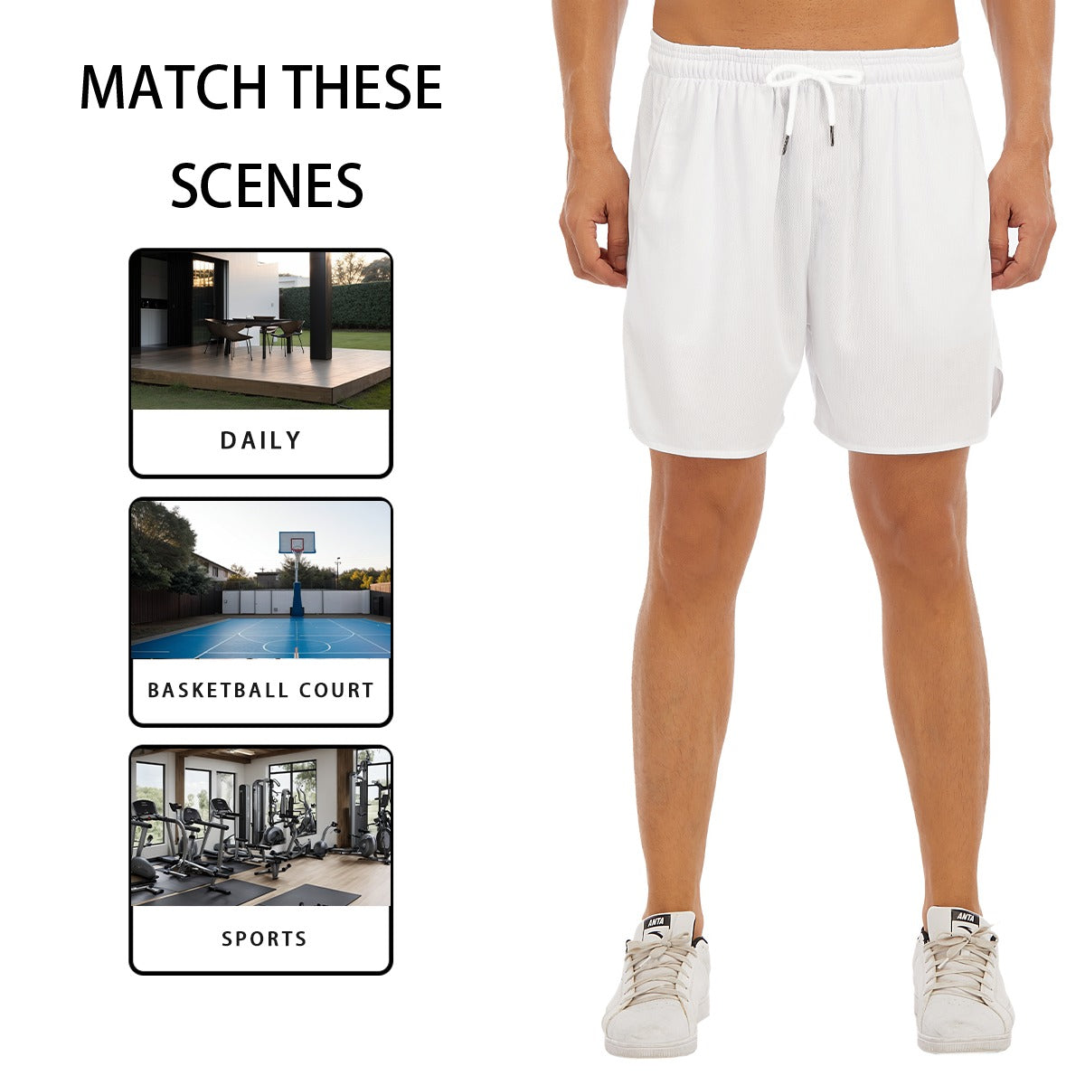White Smoke Buffalo Zebra Football Men’s Side Split Running Sport Shorts – Lightweight Game Day Performance