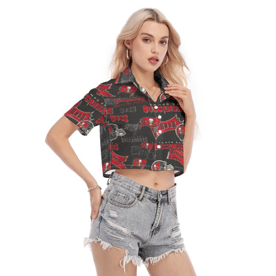 tampa-bay-buccaneers-womens-cropped-shirt red pewter football outfit detail