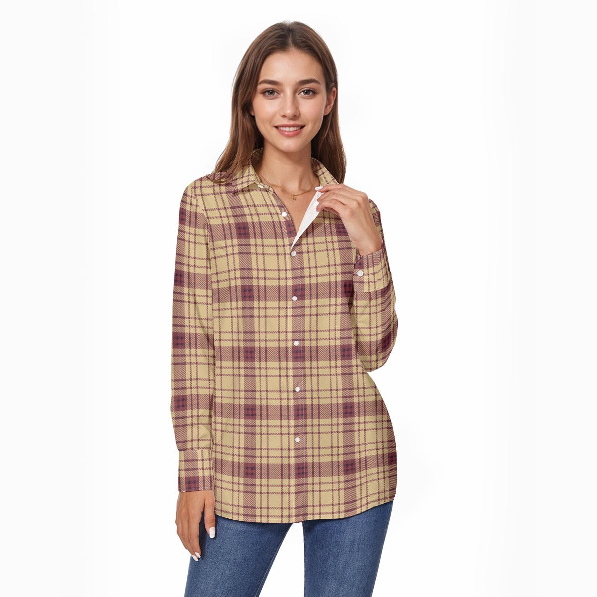 florida state seminoles tartan plaid oversized button up women shirt women's comfort shirt with button|125gsm cotton women tartan plaid fashion