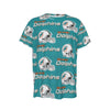 Miami Dolphins Short Sleeve T-Shirt aqua orange football outfit back view