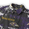 baltimore-ravens-mens-casual-lapel-long-sleeve-shirt-125gsm-cotton purple black football outfit fabric close-up