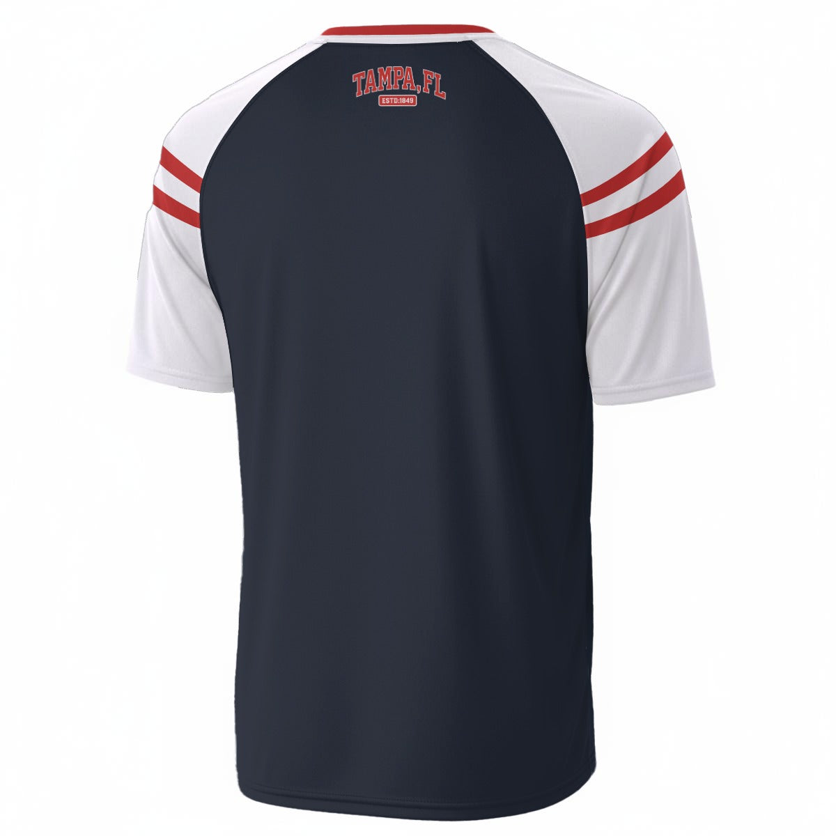 Tampa FL Varsity T Shirt Navy Red Athletic EST 1849 Short Sleeve