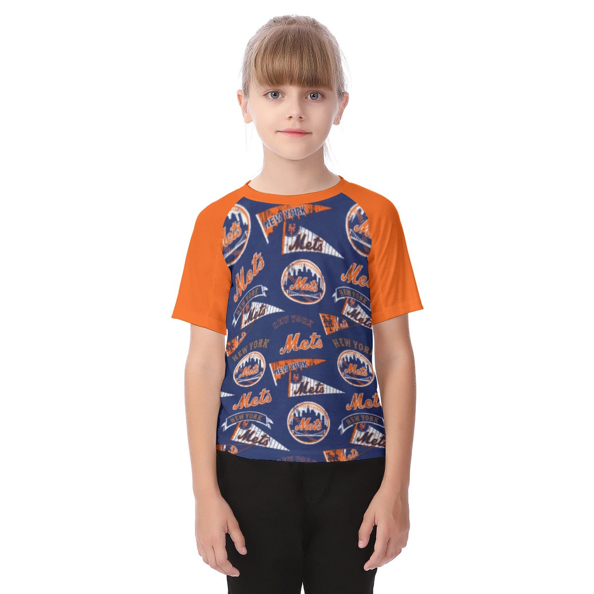 New York Mets Kid's Raglan Sleeve T-shirt new york mets baseball fan apparel city game day outfit