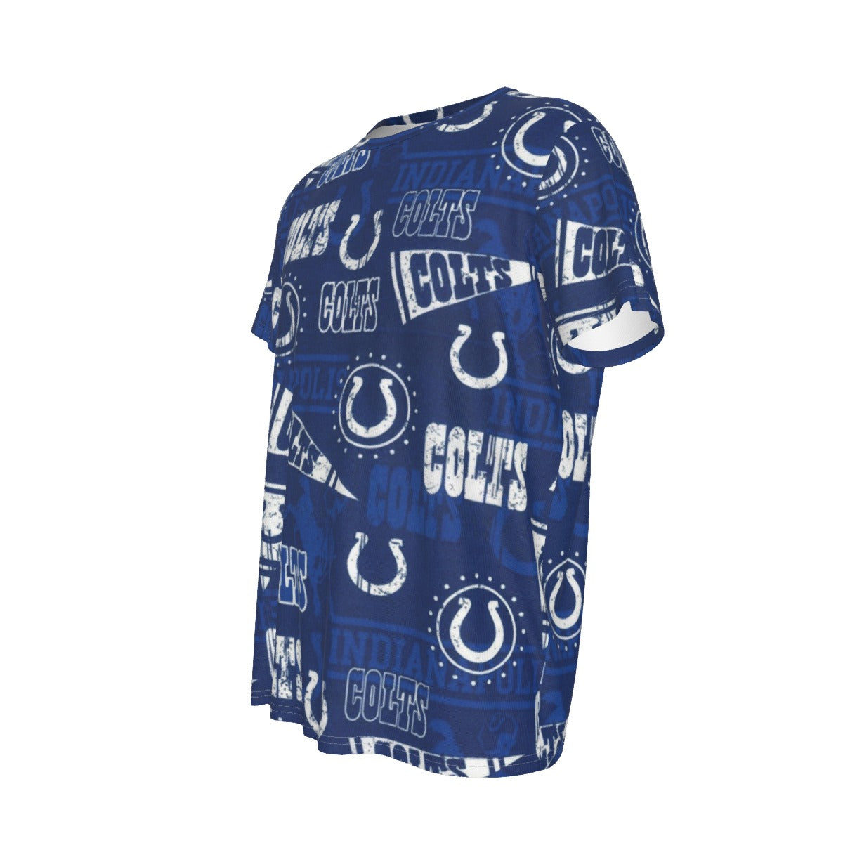 indianapolis-colts-mens-round-neck-short-sleeve-t-shirt blue white football outfit back view