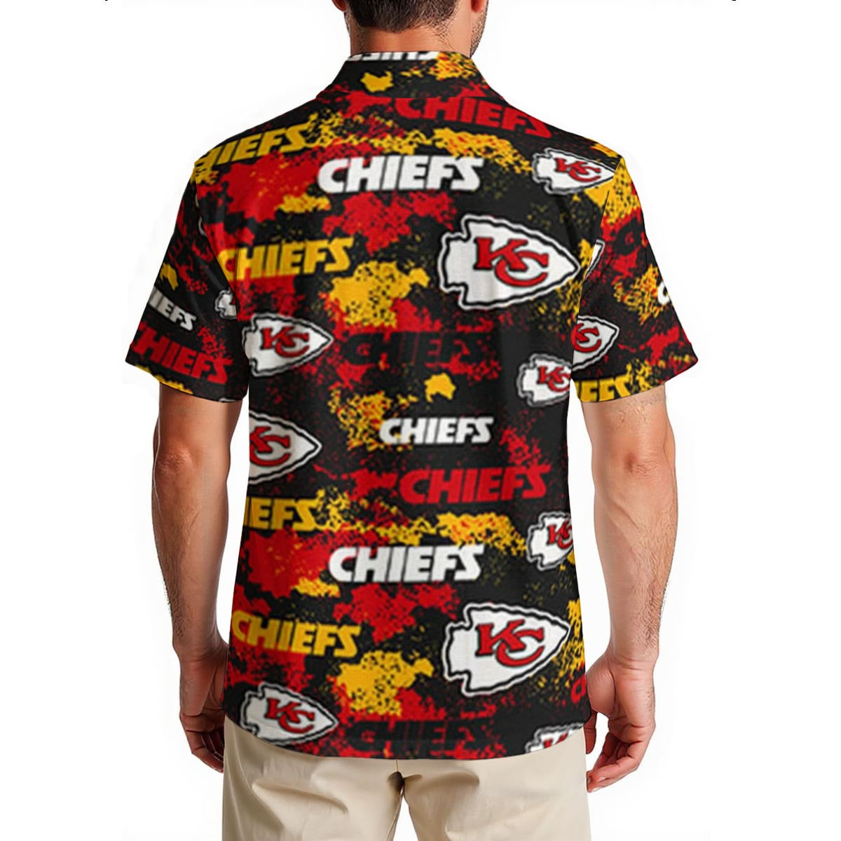 kansas-city-chiefs-mens-hawaiian-shirt-150gsm red gold football outfit image 2.0