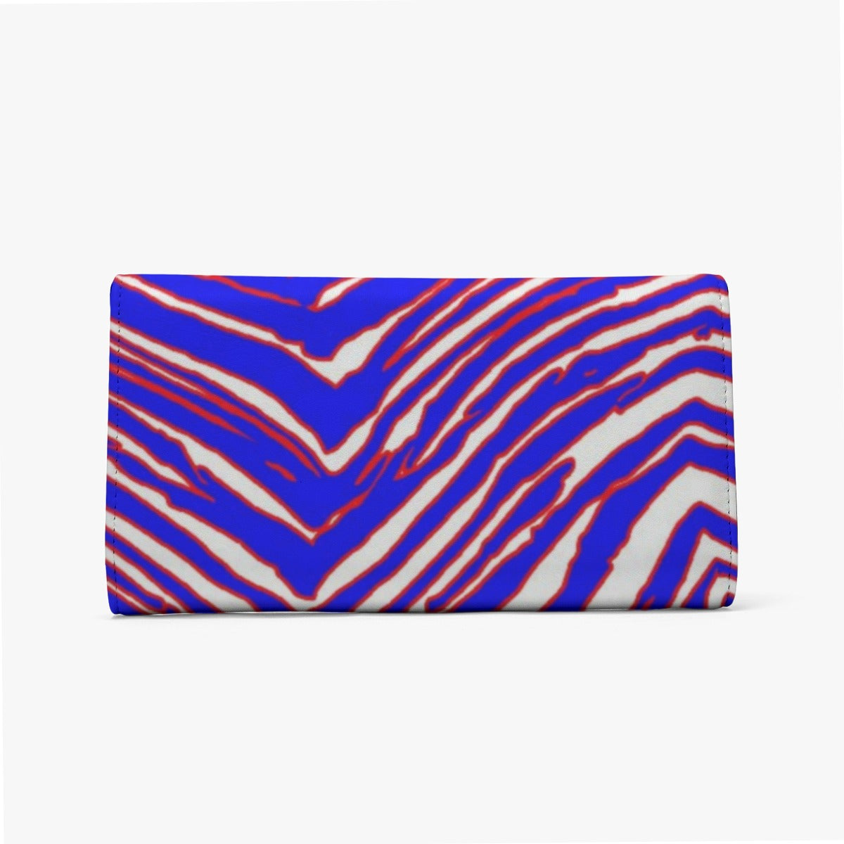 Midnight Blue Foldable Wallet – Red Blue White Zebra Game Day Style