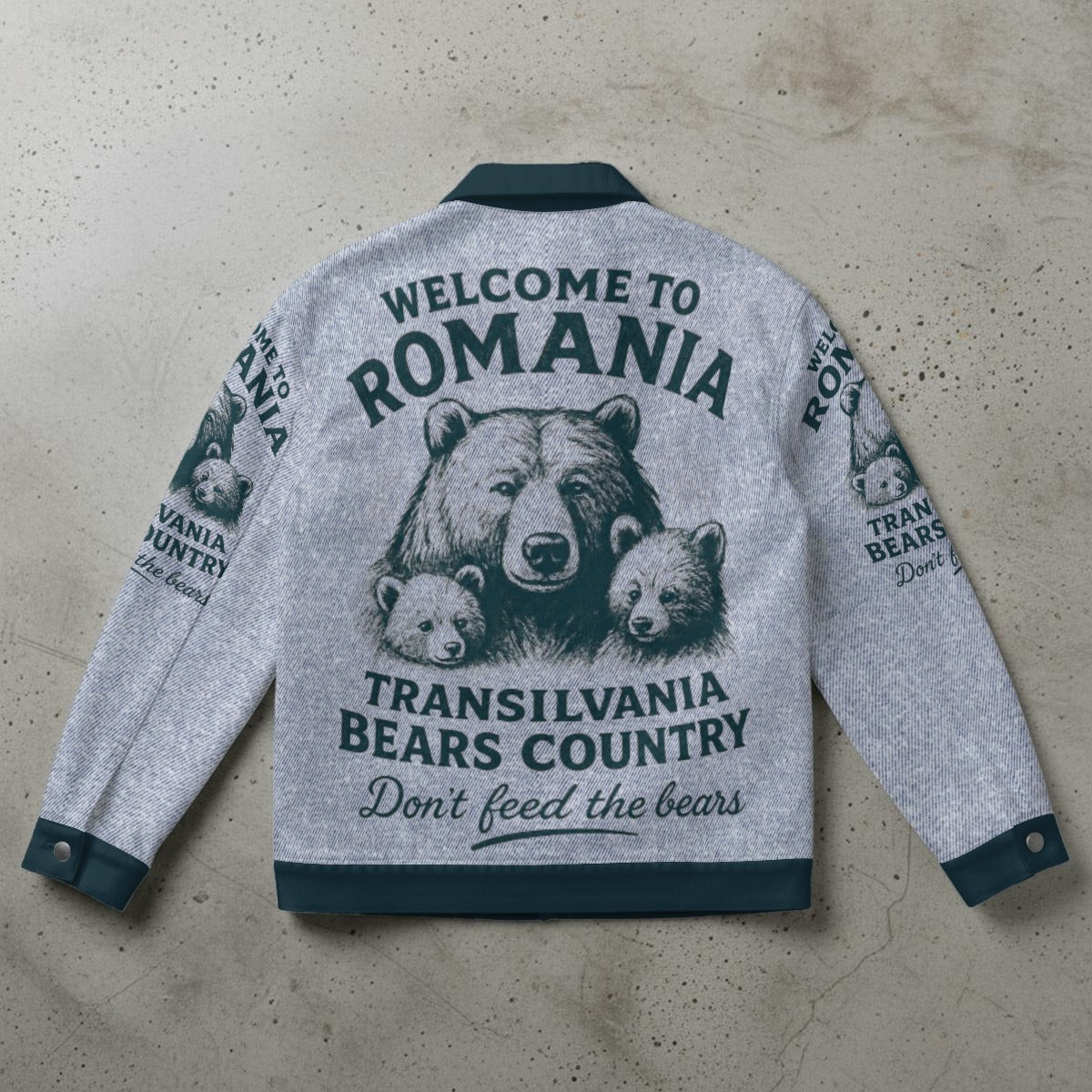 Romania Bear Country Vintage Jacket – Cozy Streetwear Inspired by Transylvania Wildlife streetwear fashion product image 3
