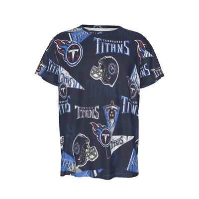Tennessee Titans Short Sleeve T-Shirt navy light blue football back view game day look