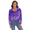 White Smoke Buffalo Football Women’s Zip Jacket – Red, Blue White Zebra Game Day Style