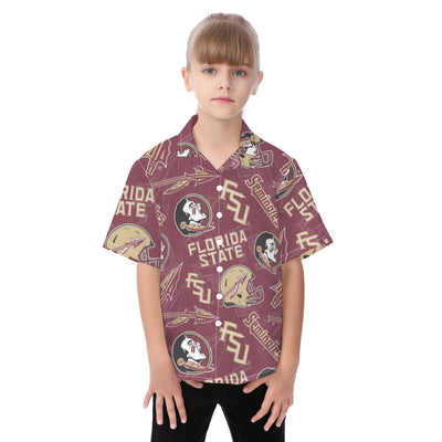Florida State Seminoles Kid's Hawaiian Vacation Shirt - ACC football apparel varsity sportswear product image 1.0
