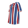 White Smoke Buffalo Football Striped O-neck Short Sleeve T-shirt