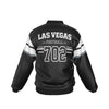 White Smoke Las Vegas Football 702 Bomber Jacket – Black Game Day Streetwear