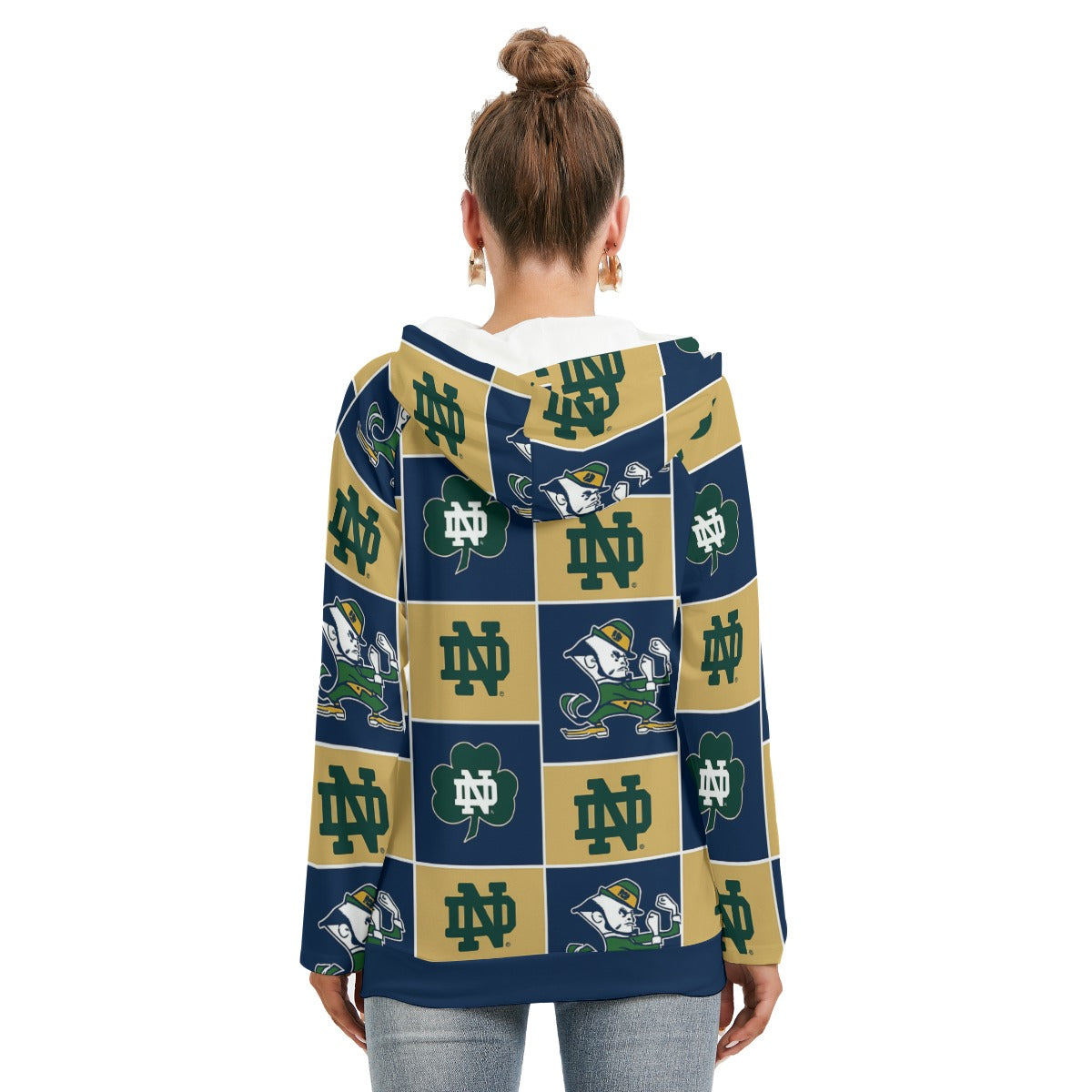 Notre Dame - Fighting Irish Women's Hoodie With Double Hood White varsity sports apparel